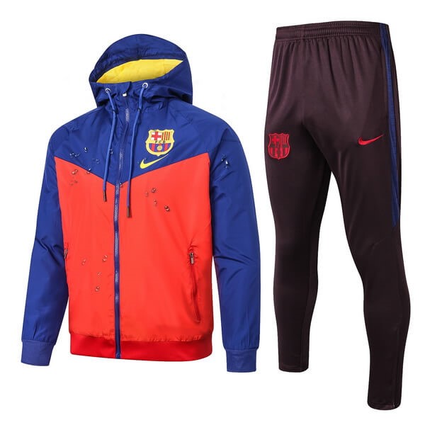 Windjacke Barcelona Komplett Set 2019-20 Orange Blau Fussballtrikots Günstig